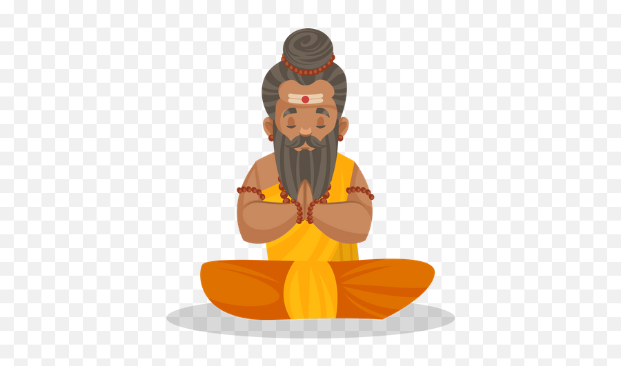 Best Premium Monk Meditating Illustration Download In Png Emoji,Meditate Clipart