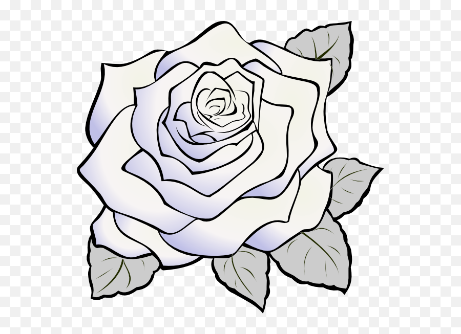 Clip Art White Rose - White Clip Art Rose Transparent Emoji,Rose Clipart Black And White