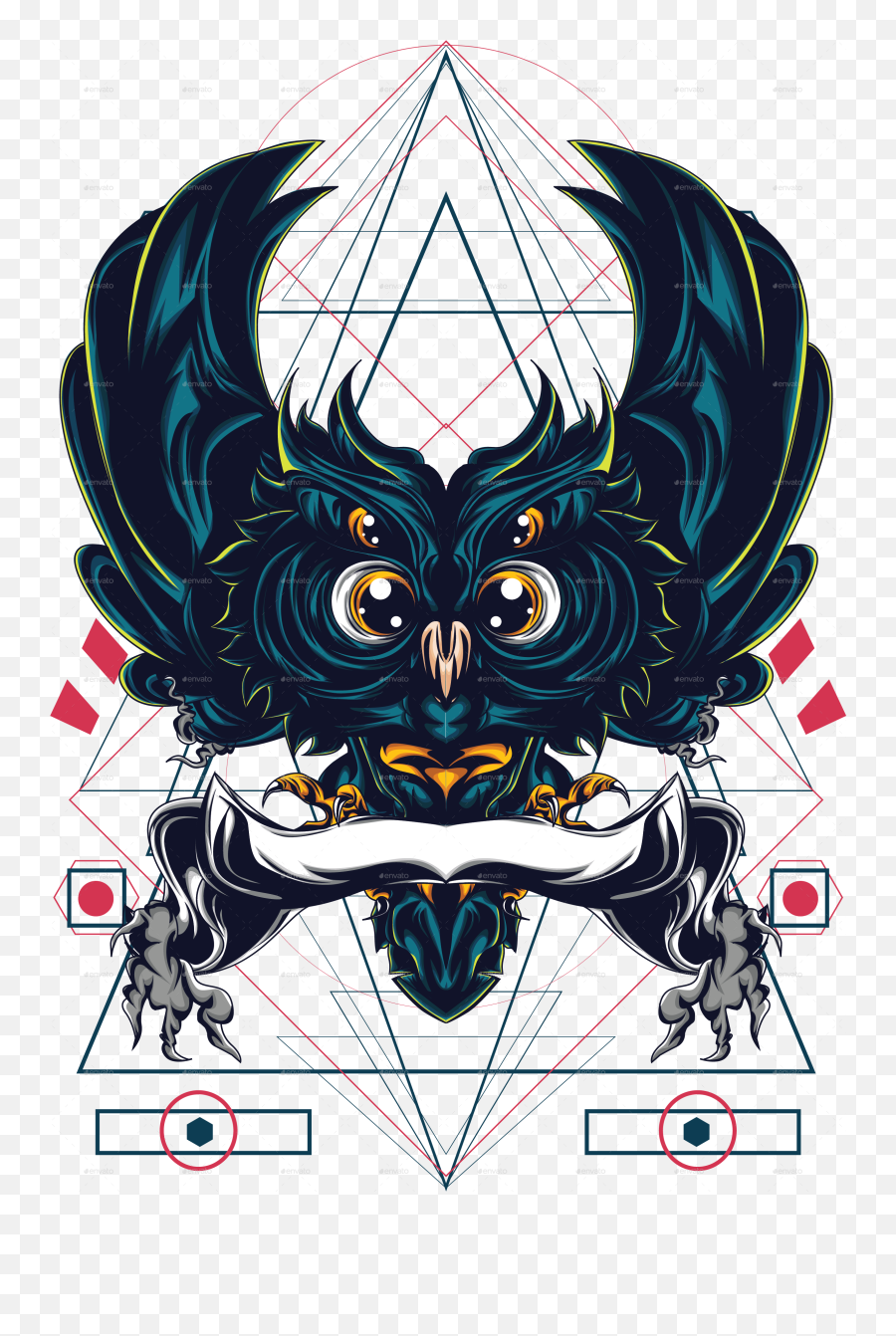 The Owl Sacred Geometry - Scary Emoji,Sacred Geometry Png