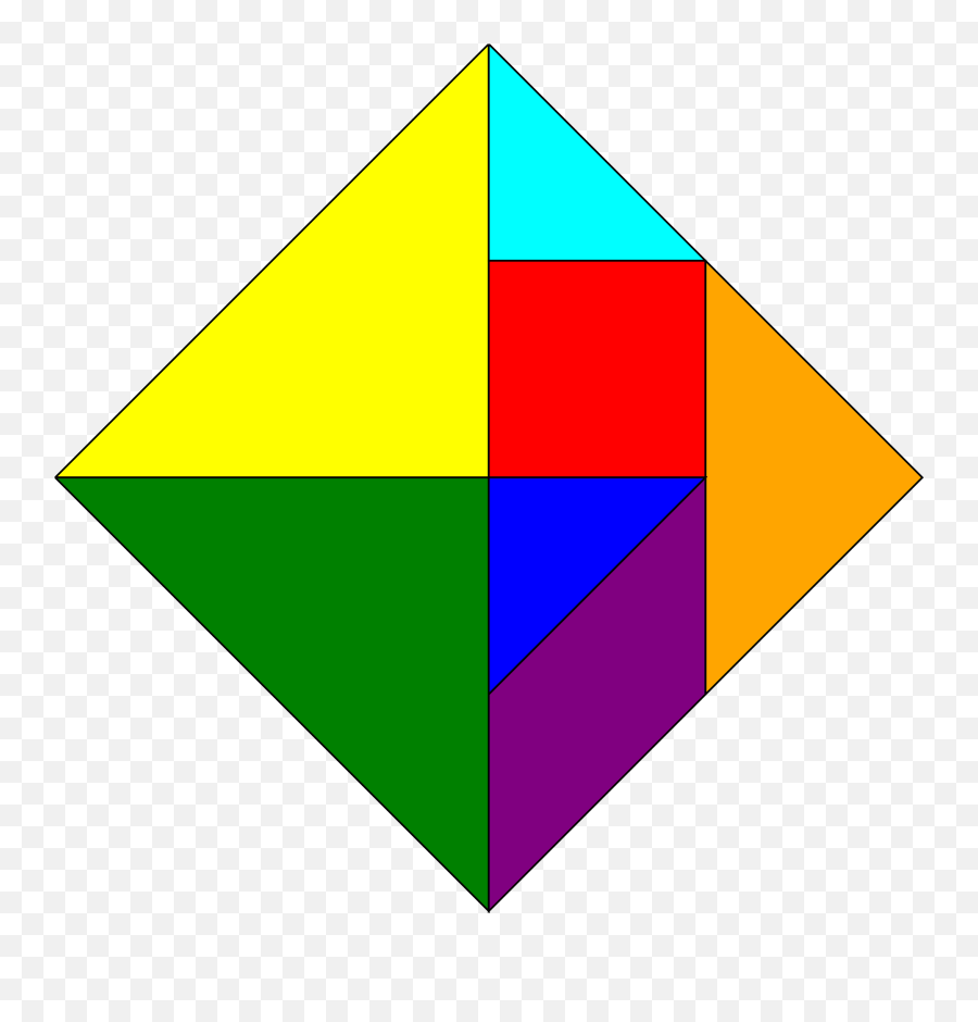 Tangram Square Rainbow Colors Clipart Free Download - Rainbow Tangram Emoji,Transparent Colors