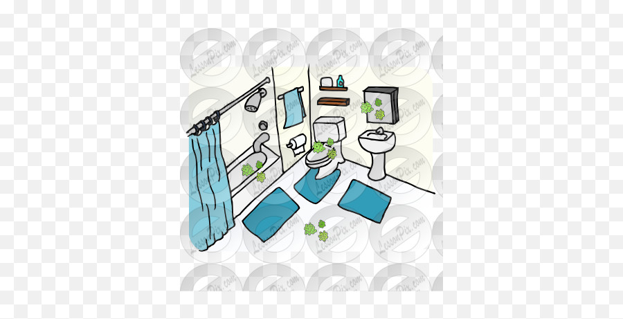 Germs In Bathroom Picture For Classroom Therapy Use - Messy Emoji,Germs Clipart