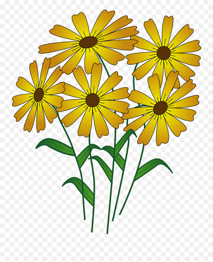 Yellow Flower Bouquet Svg Vector - Transparent Flowers Cartoon Png Emoji,Flower Bouquet Clipart