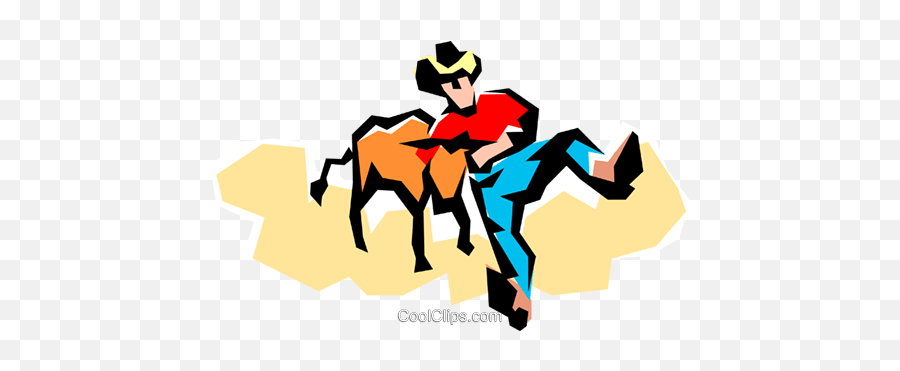 Rodeo Cowboy With A Steer Royalty Free - Language Emoji,Rodeo Clipart