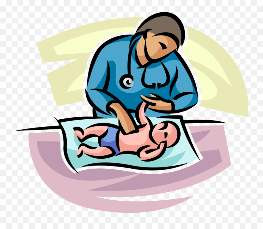 Maternity Ward Examines Newborn - Newborn In Hospital Clip Art Emoji,Hospital Clipart
