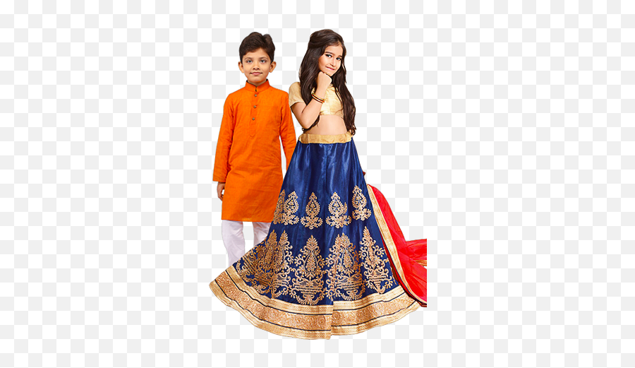 Indian Kids Png In Wedding Wear - Kids Wear Image Png Emoji,Fashion Png