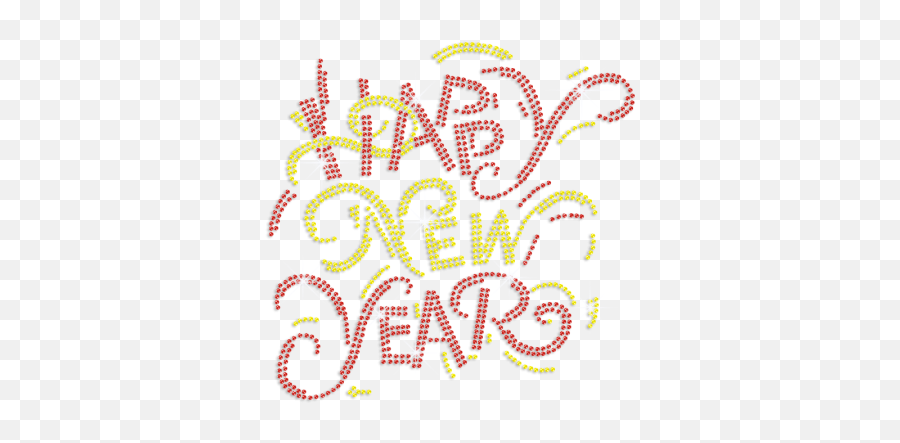 Happy New Year Iron - On Rhinestone Transfer Decal Cstown Dot Emoji,Happy New Year Logo