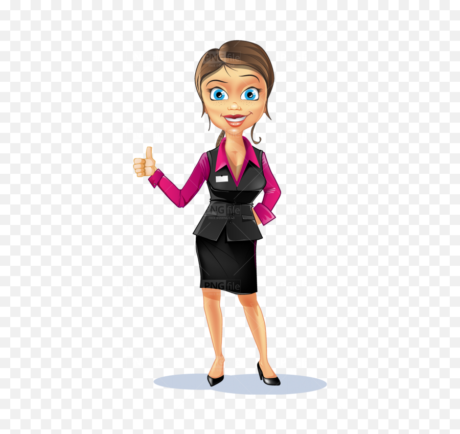 Making Thumbs Up Business Women Cartoon - Free Business Woman Cartoon Characters Emoji,Business Woman Png