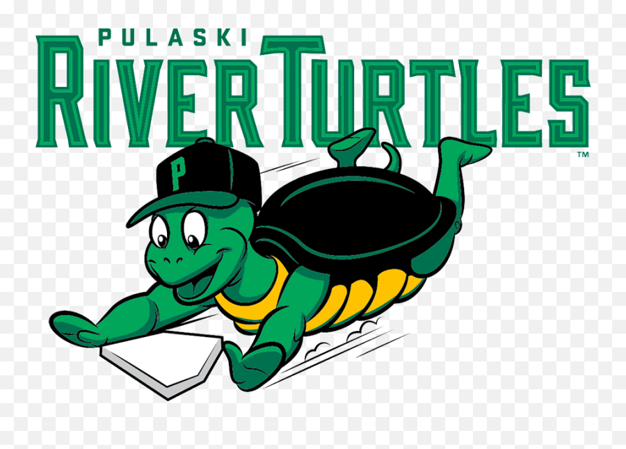Pulaski River Turtles Primary Logo - Appalachian League Pulaski River Turtles Emoji,Home Plate Logo