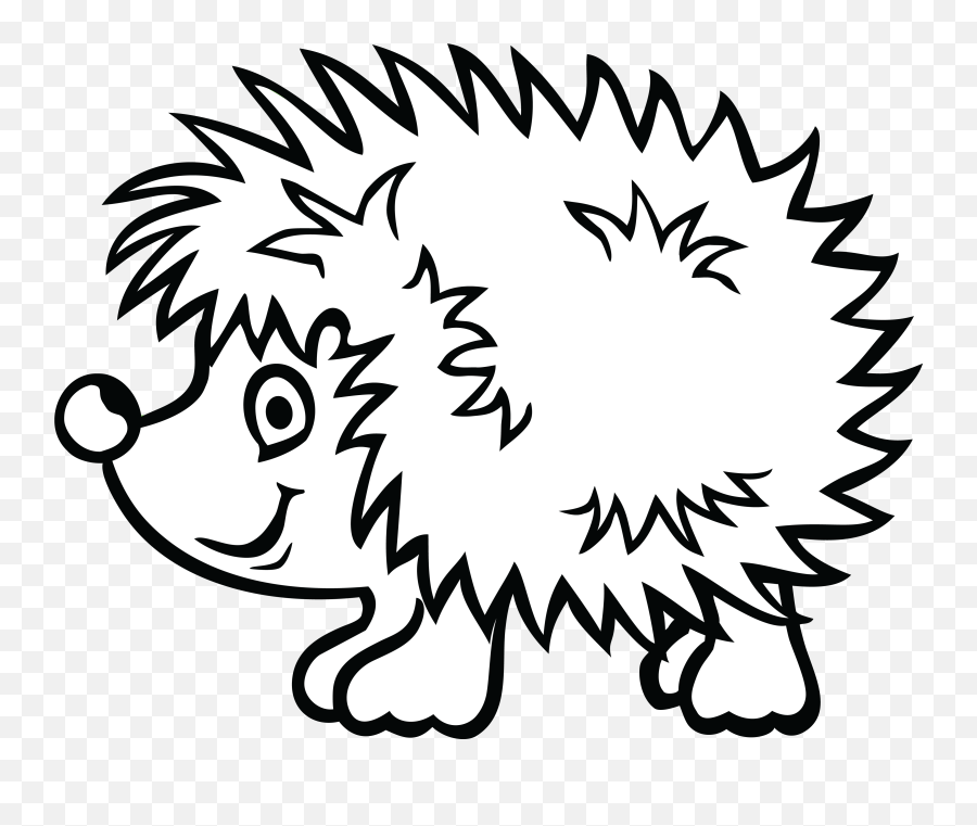 Hedgehog Clipart Black And White - Cartoon Hedgehog Clipart Black And White Emoji,Hedgehog Clipart