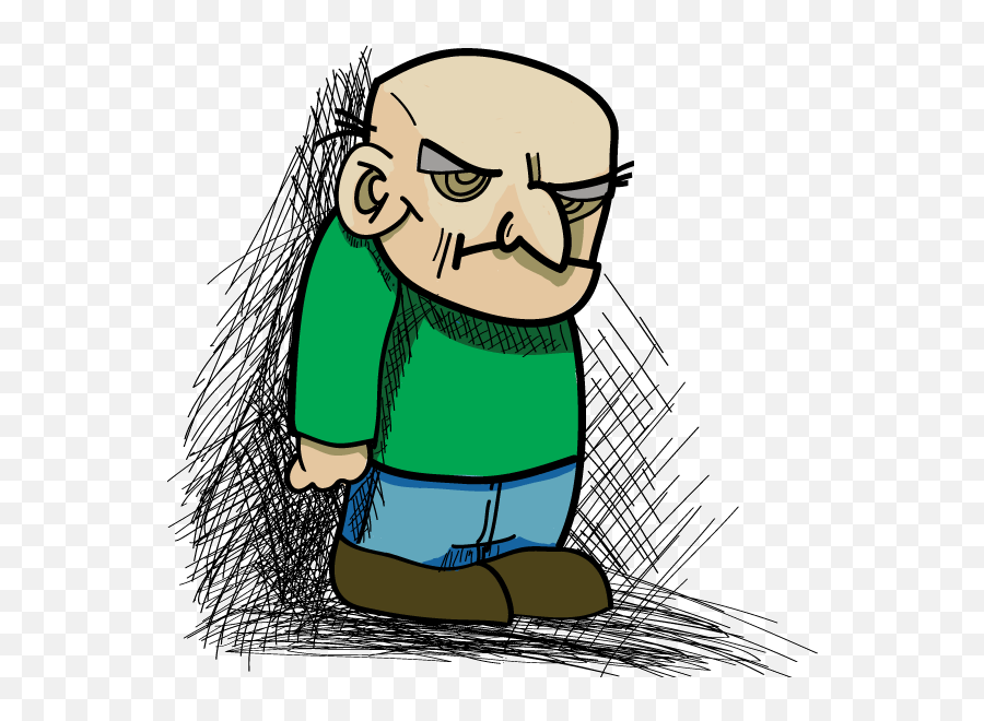 Grumpy Old Man Drawing Clipart - Fictional Character Emoji,Old Man Clipart
