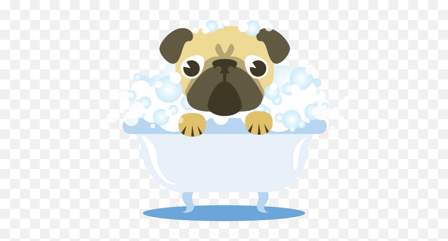 Download Jpg Black And White Download Dog Brush Clipart - Pug Bath Clip Art Emoji,Pug Clipart