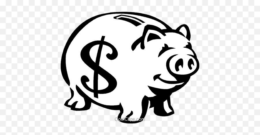 Piggy Bank Royalty Free Vector Clip Art Illustration - Animal Figure Emoji,Piggy Bank Clipart