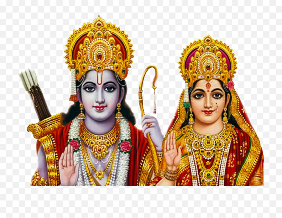 God Ram And Sita Transparent Cartoon - Jingfm Sri Rama Navami 2020 Wishes Emoji,Ram Clipart