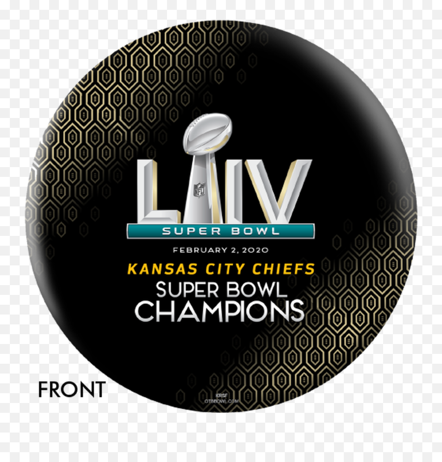 Ottb Kansas City Chiefs Bowling Ball Super Bowl 54 Champions - Black Dot Emoji,Super Bowl Liv Logo