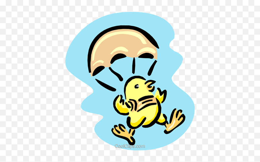 Parachuting Chick Royalty Free Vector Clip Art Illustration Emoji,Baby Chick Clipart