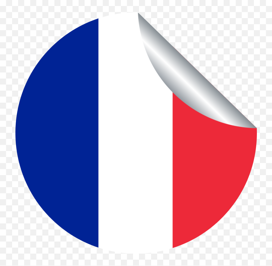 French Flag Round Peeling Sticker - Openclipart Emoji,France Flag Png