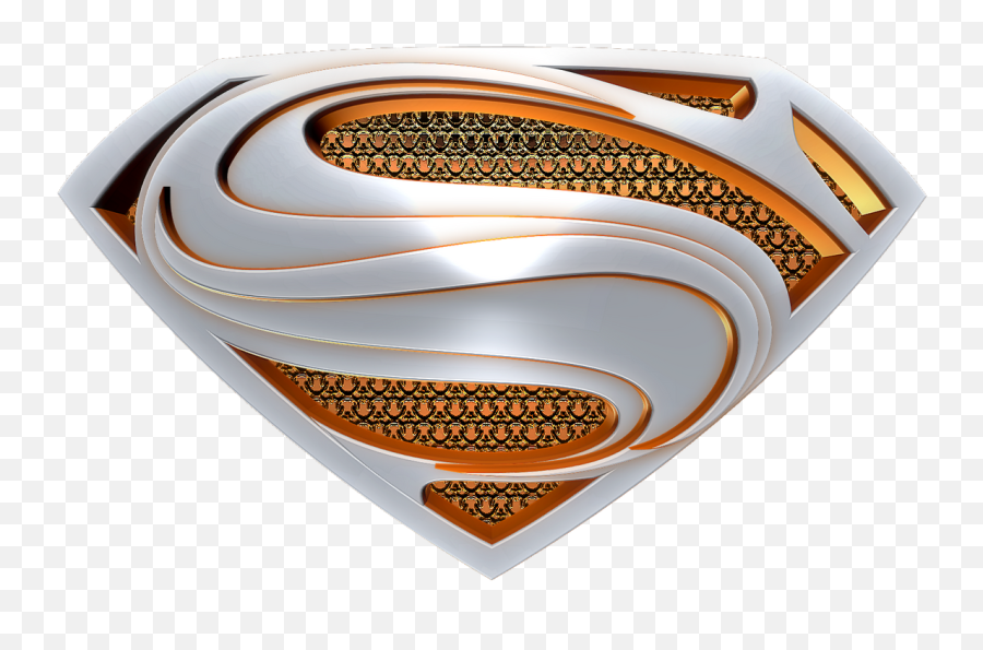 Superman Logo Symbol Shield Silver Frozen Fire Orange - Transparent Man Of Steel Logo Png Emoji,Superman Logo
