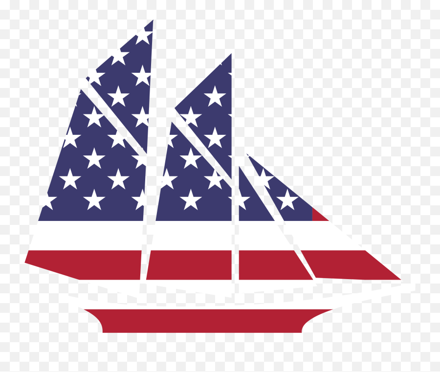 Colorful American Flag - American Flag Ship Clipart Emoji,Boat Clipart