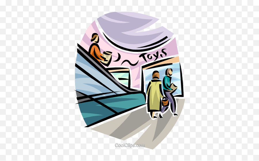 Vector Clip Art Illustration - Shopping Mall Cartoon Transparent Emoji,Mall Clipart