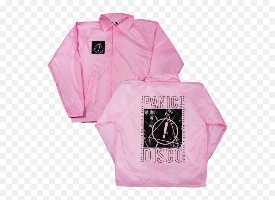Pink Coach Jacket - Band Merch Coach Jacket Emoji,Panic At The Disco Logo