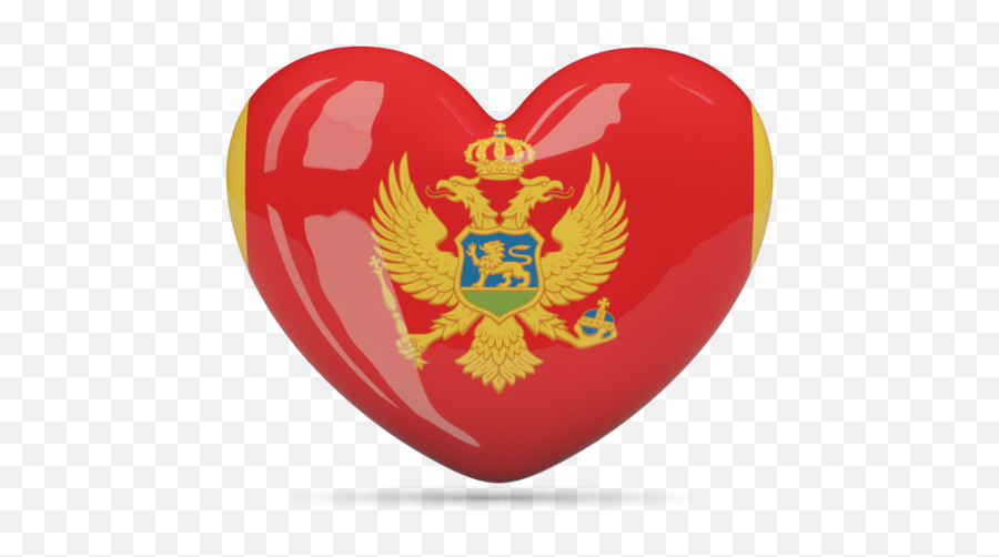 Heart Icon Illustration Of Flag Of Montenegro - Montenegro Heart Flag Emoji,Heart With Eyes Logo