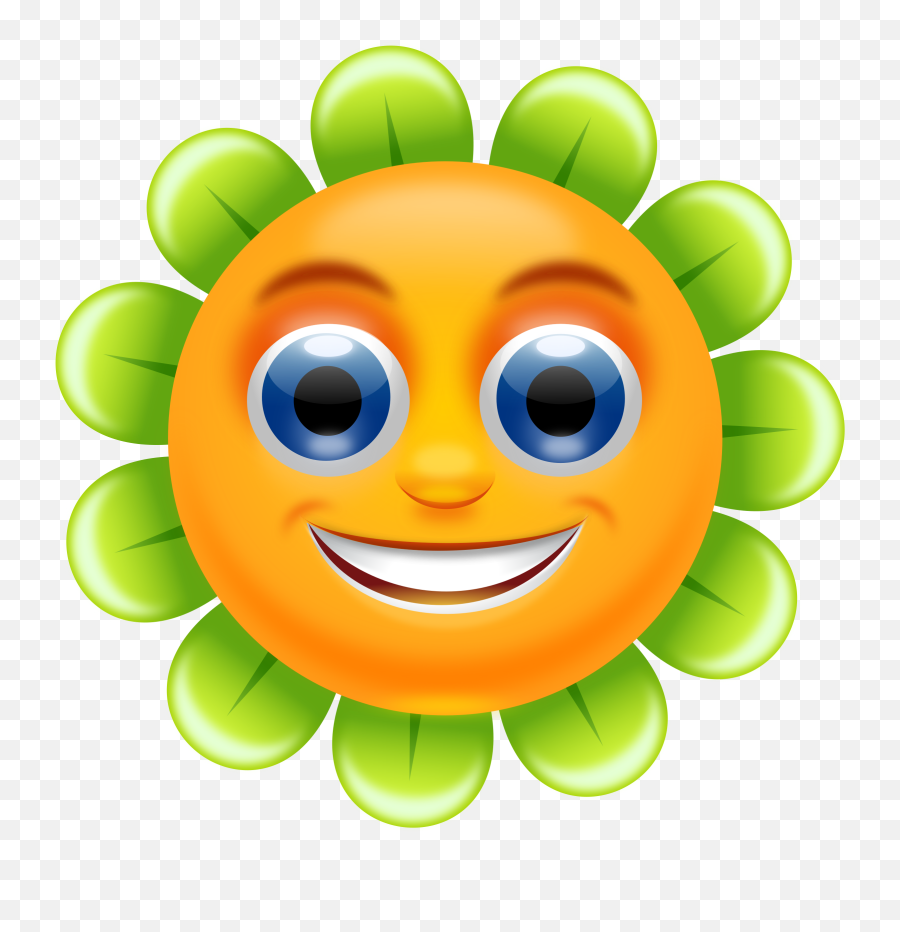 Cartoon Flowers Cliparts - Smiling Flower Emoji,Smiling Clipart