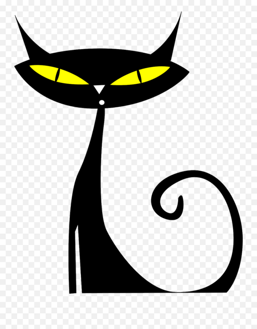 Black Cat Clip Art At Clker - Cartoon Halloween Cat Silhouette Emoji,Black Cat Clipart