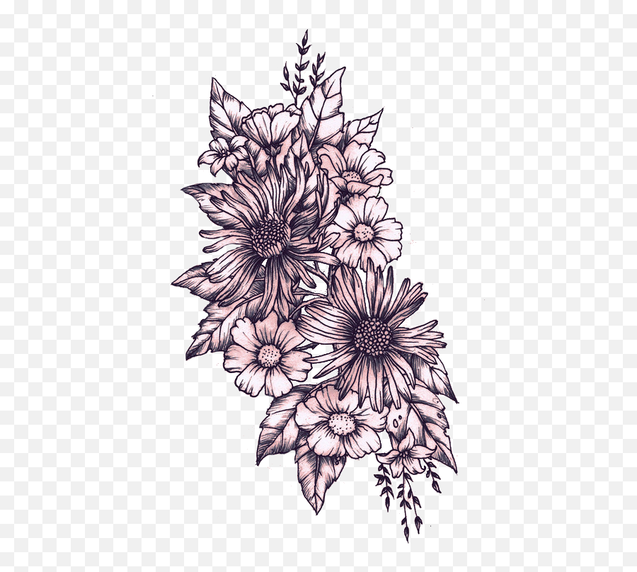 Flowers Overlay And Png Image - Sunflower And Daisy Tattoo Emoji,Flower Overlay Png
