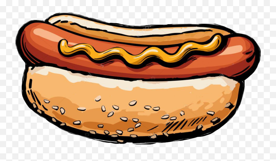 Hot Dog Ketchup And Mustard Clipart - Clipart Hotdog Sandwich Png Emoji,Hot Dog Clipart
