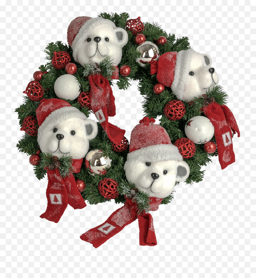 Beary Christmas Wreath - Soft Emoji,Christmas Wreath Png