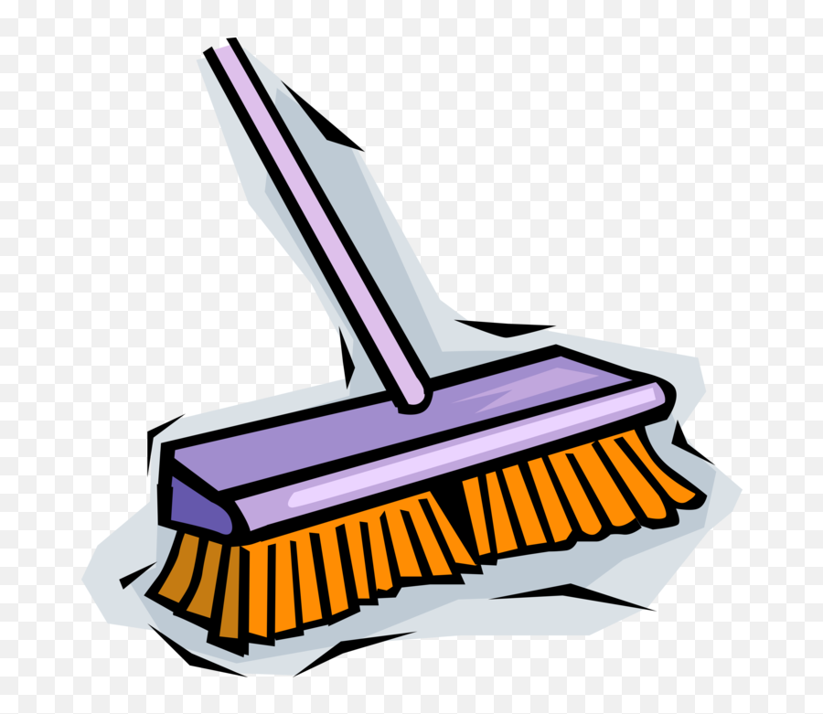 Vector Illustration Of Cleaning Broom Sweeping - Cleaning Sweeping Brush Clip Art Emoji,Brush Clipart