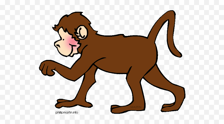 Free Clip Art Monkey - Cartoon Monkey Walking Gif Emoji,Monkey Clipart Black And White