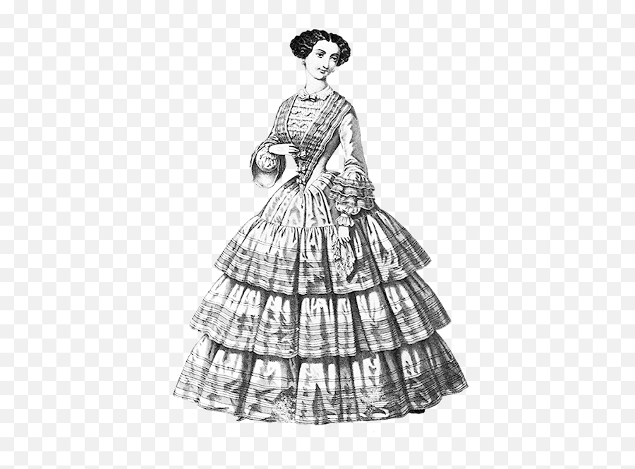 Clip Art Of Victorian Clothing - Victorian Woman Clipart Png Emoji,Fashion Png