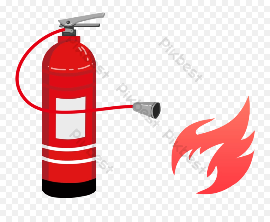 Vector Red Fire Extinguisher Element - Tabung Pemadam Kebakaran Vektor Emoji,Fire Vector Png