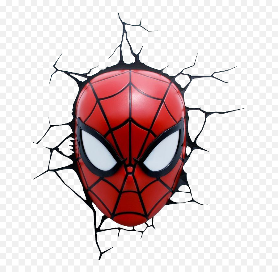 Spiderman Head 3d Fx Night Light Png - Spider Man 3d Face Emoji,Spiderman Face Png