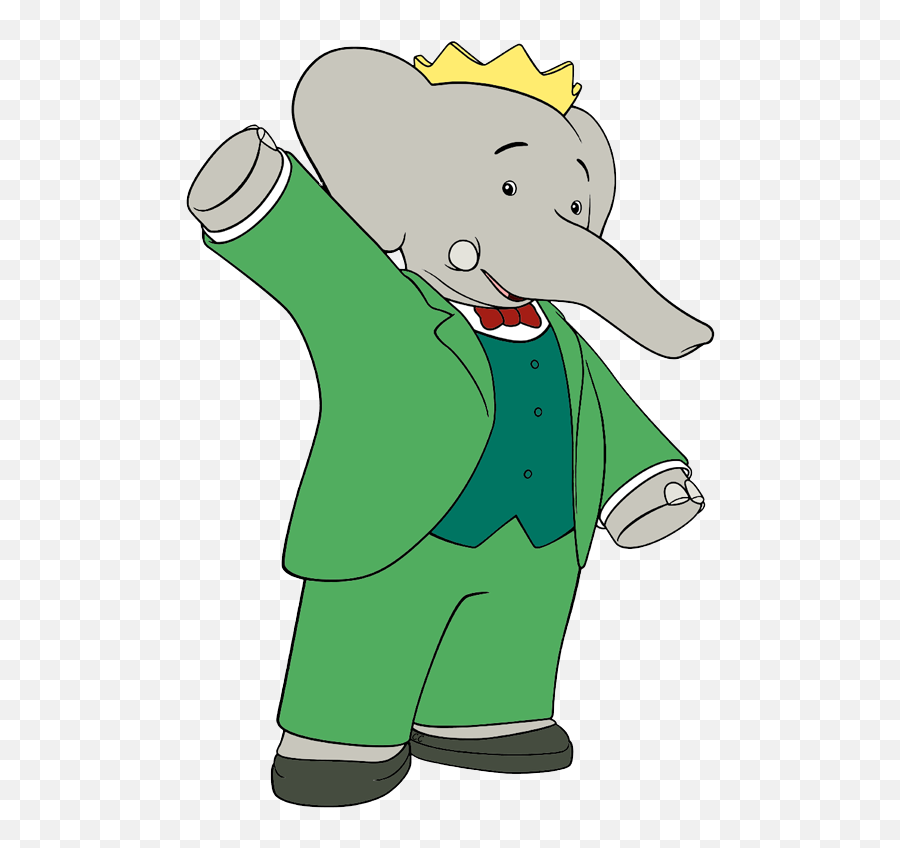 Babar And The Adventures Of Badou Clip Art Cartoon Clip Art - Babar Elephant Png Emoji,Waving Clipart