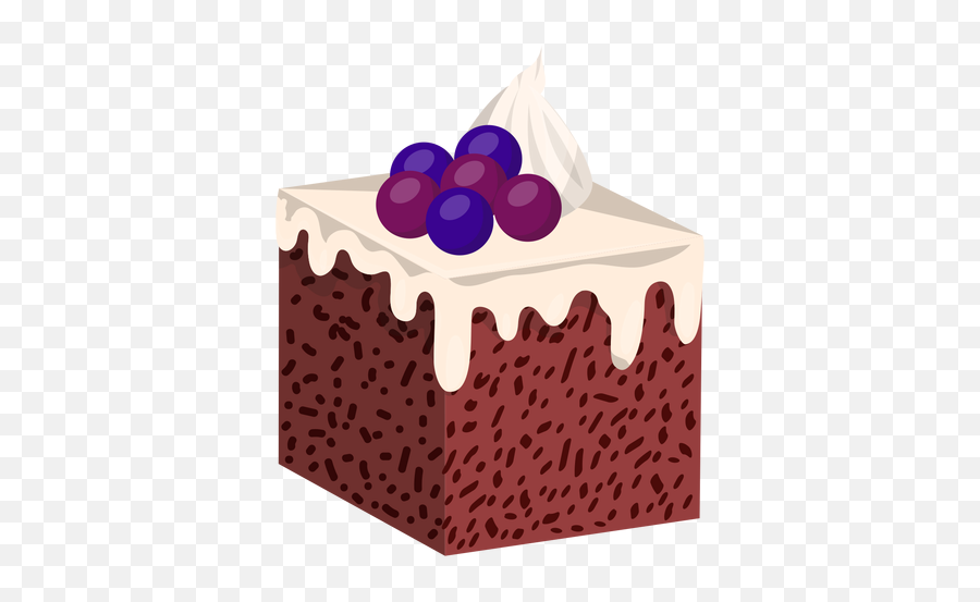 Vanilla Cake Slice With Blueberries Emoji,Cake Slice Png