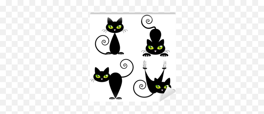 Black Cat With Green Eyes Wall Mural U2022 Pixers - We Live To Emoji,Green Eyes Png