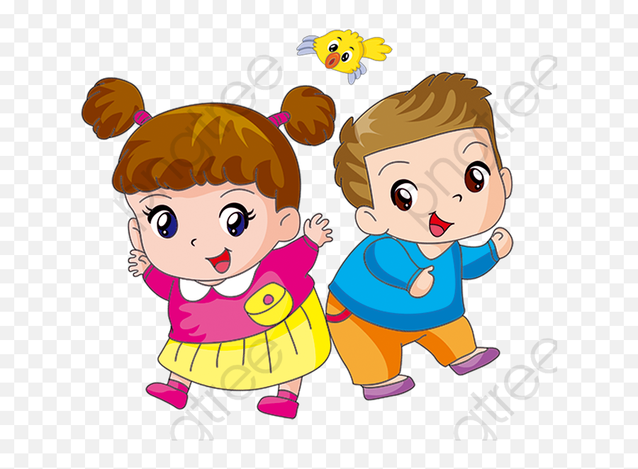 Transparent Happy Girl Png - Boy And Girl Cartoon Png Emoji,Gir Png