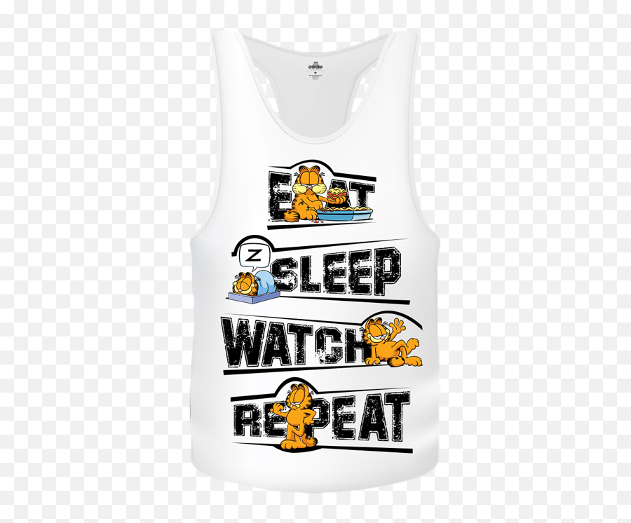 Garfield Eat Sleep Watch Tank Top Emoji,Calvin And Hobbes Clipart