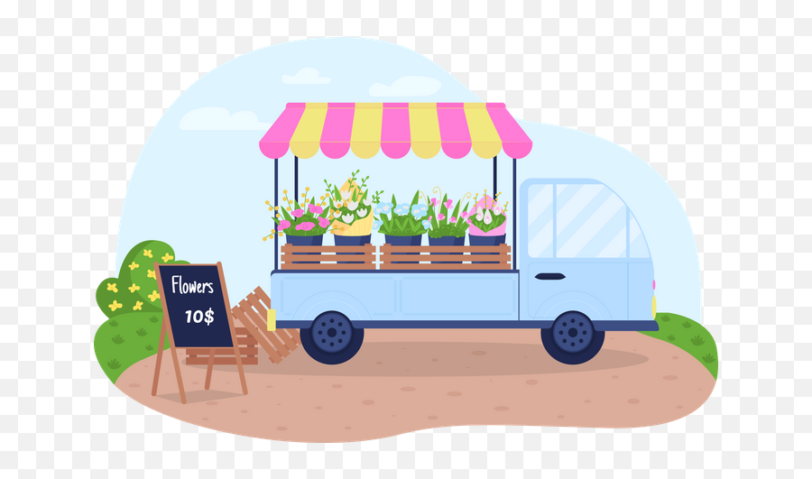 Best Premium Floral Cart Illustration Download In Png Emoji,Ice Pack Clipart