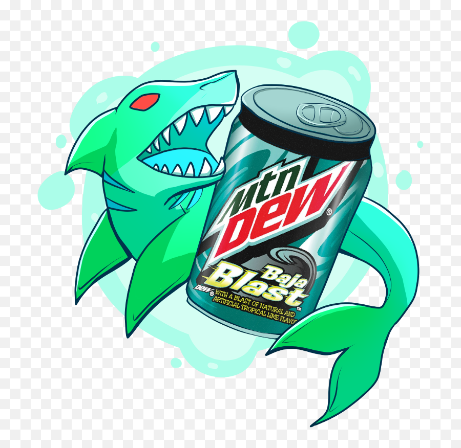 Baja Blast Shark By Angel - Hawk Mountain Dew White Out Emoji,Mountain Dew Transparent Background