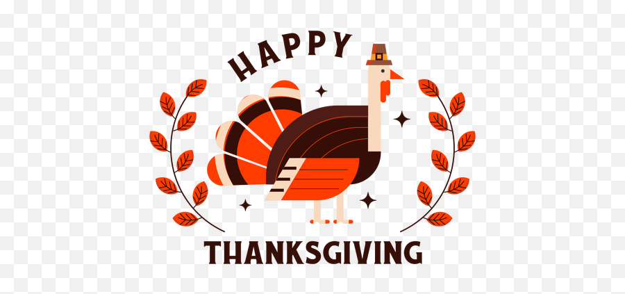 Happy Thanksgiving Turkey Badge - Transparent Png U0026 Svg Language Emoji,Happy Thanksgiving Png
