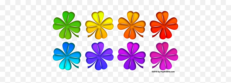 Pop Art Diva Land - Rainbow Four Leaf Clover Full Size Png Girly Emoji,Clover Png