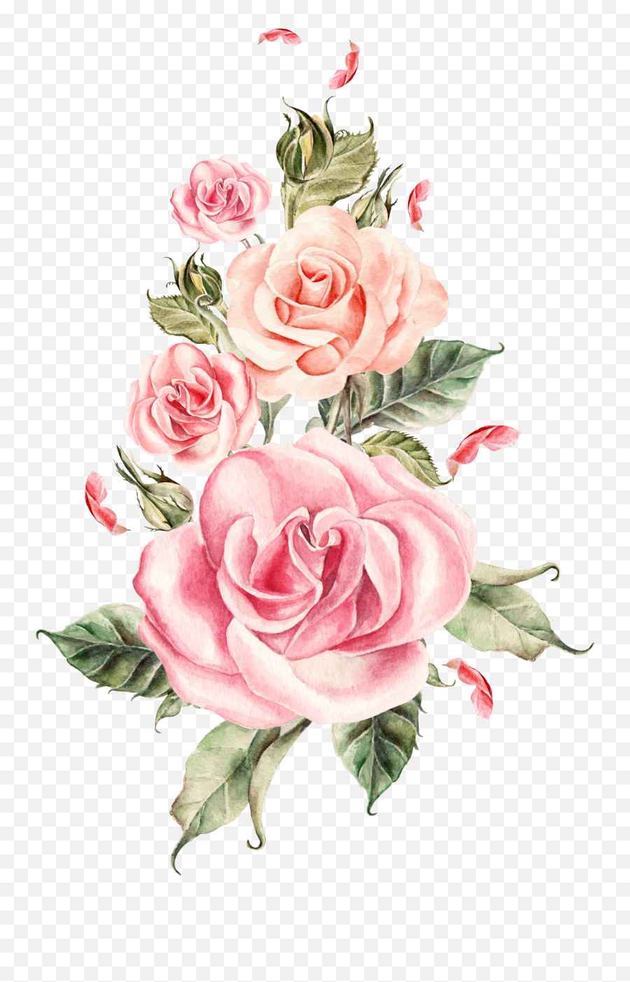 Download Pink Flower Bouquet Rose Roses - Pink Roses Flower Png Emoji,Flower Bouquet Clipart