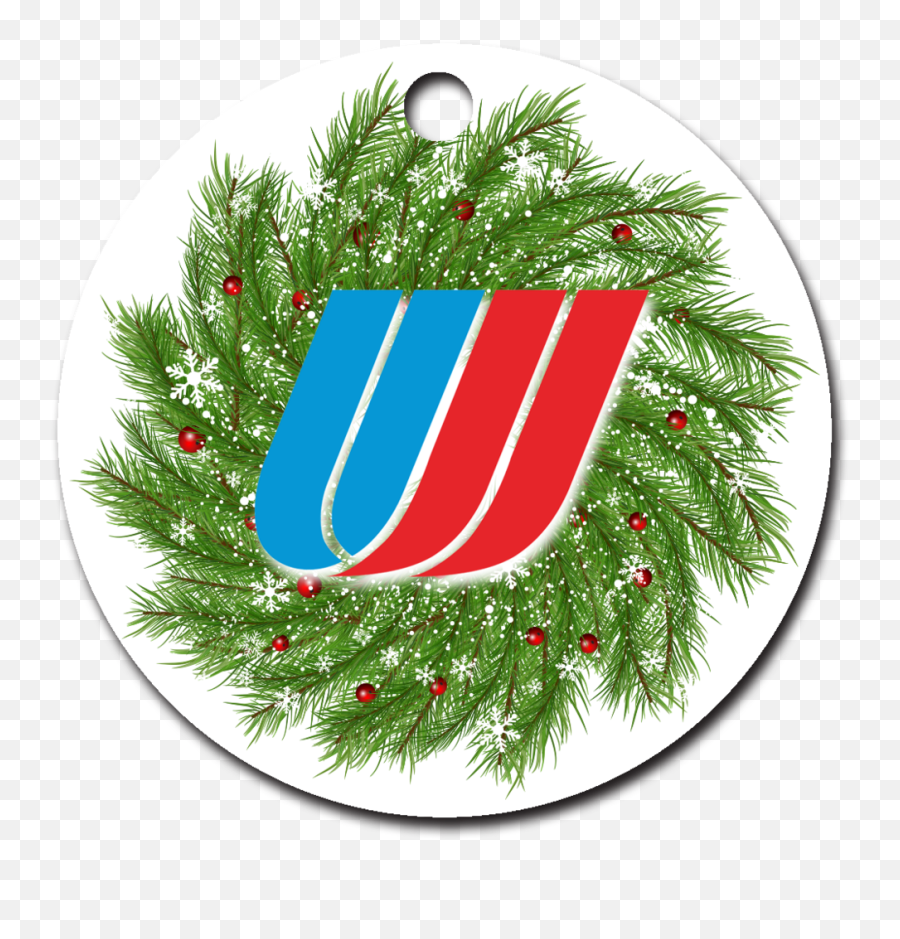 United Airlines Tulip Logo Ornaments - For Holiday Emoji,United Airlines Logo