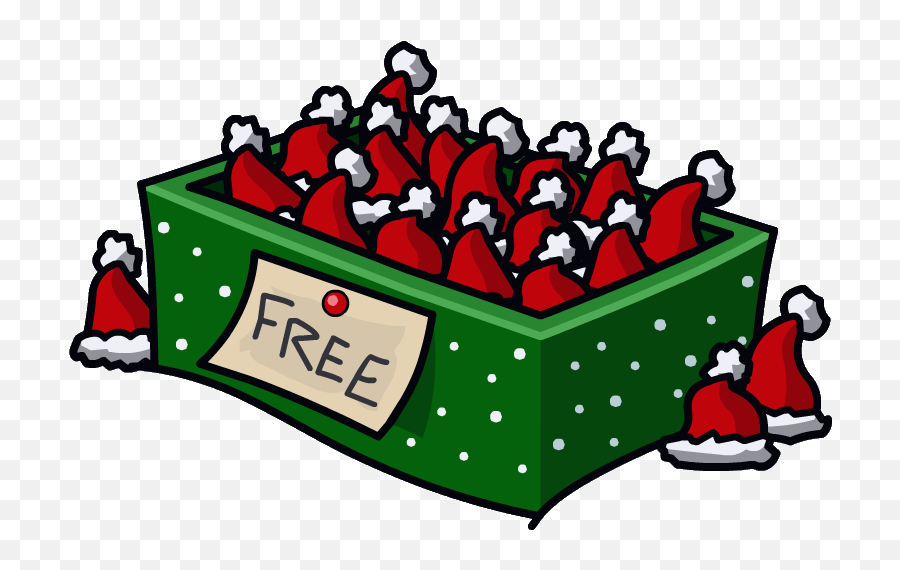Download Hd Santa Hat Box - Club Penguin Christmas Club Penguin Christmas Props Emoji,Christmas Hat Transparent