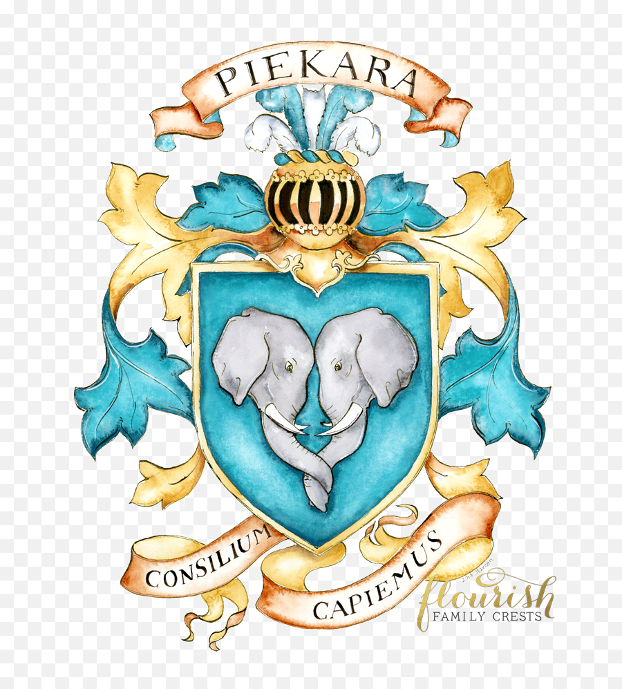 Hand Painted Family Crests By Jamie Hansen - Piekara Family Keystone Species Crest Emoji,Lion Crest Logo