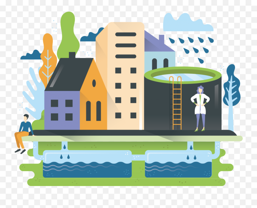 Wastewater Collection - Wastewater Treatment Plant Cartoon Emoji,Water Plants Clipart