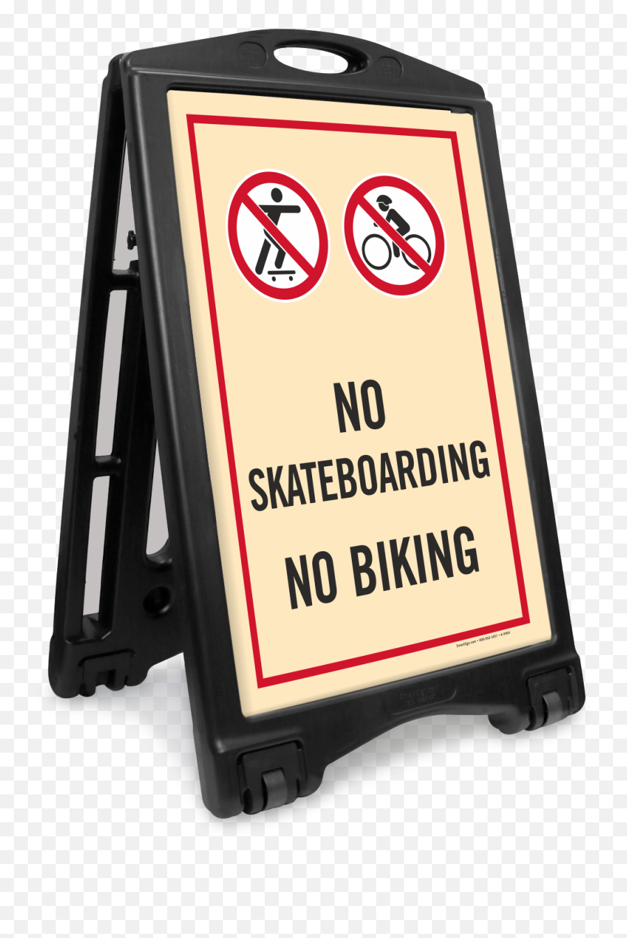 No Skateboarding No Biking Sidewalk Sign Sku K - Roll1014 Emoji,Braille Skateboarding Logo